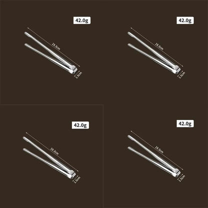 Stainless Steel BBQ Tongs, Serrated Ends, S/M/L Sizes, Multiple Pack Options - 4pcs S
