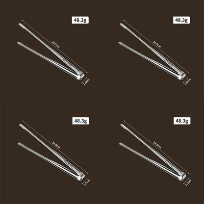Stainless Steel BBQ Tongs, Serrated Ends, S/M/L Sizes, Multiple Pack Options - 4pcs M