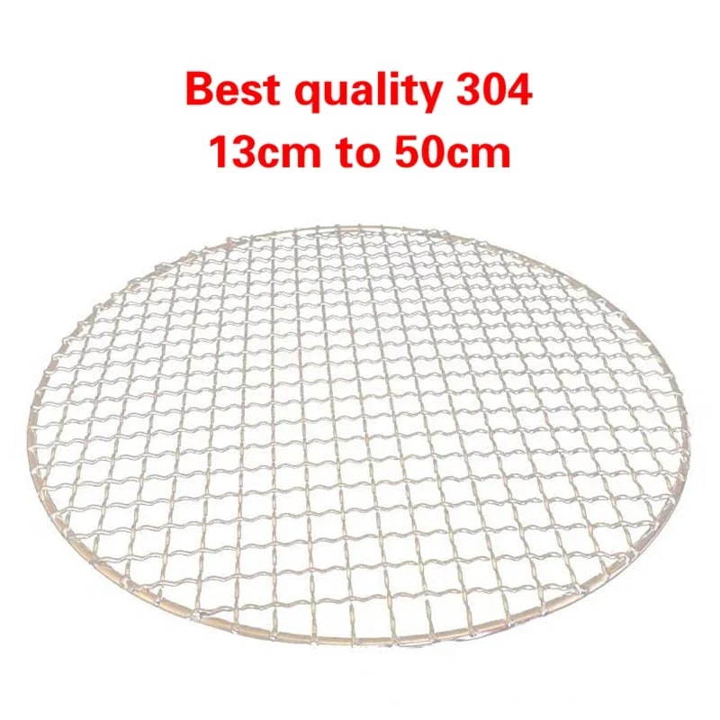 304 Stainless Steel Round Grill Mesh Rack, 13cm to 50cm Sizes