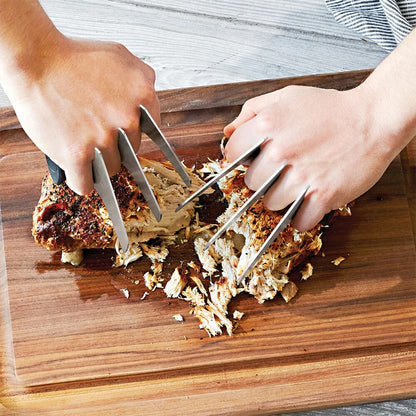 Stainless Steel BBQ Meat Shredder Claws, 2-Piece Pulled Pork Fork Set