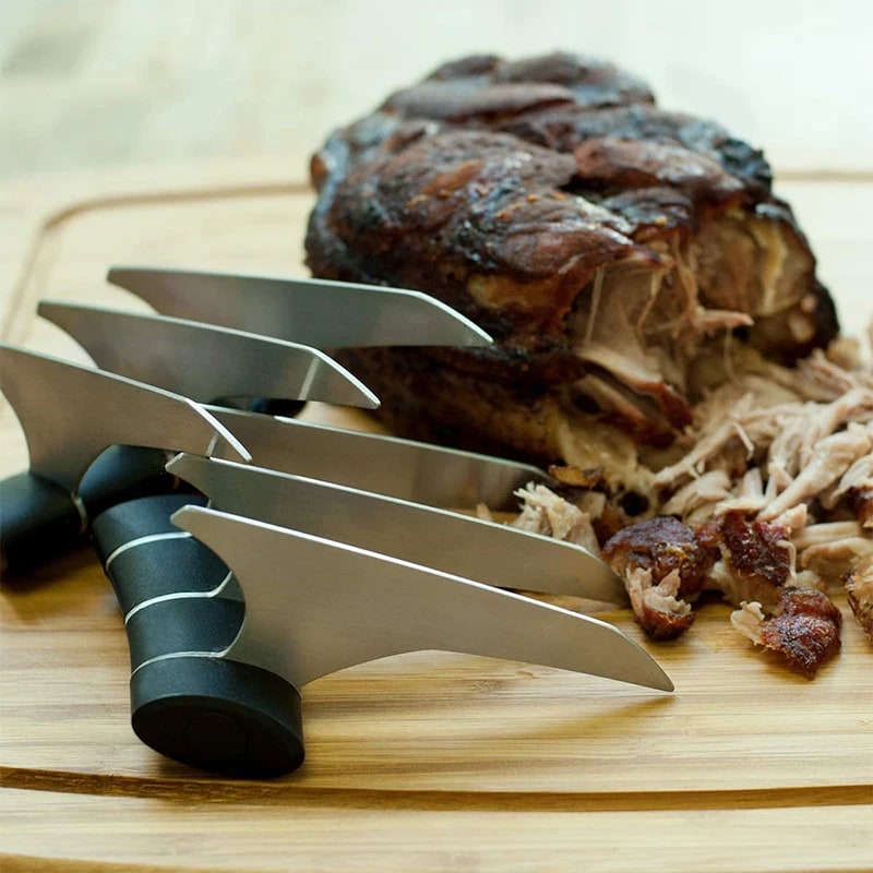 Stainless Steel BBQ Meat Shredder Claws, 2-Piece Pulled Pork Fork Set