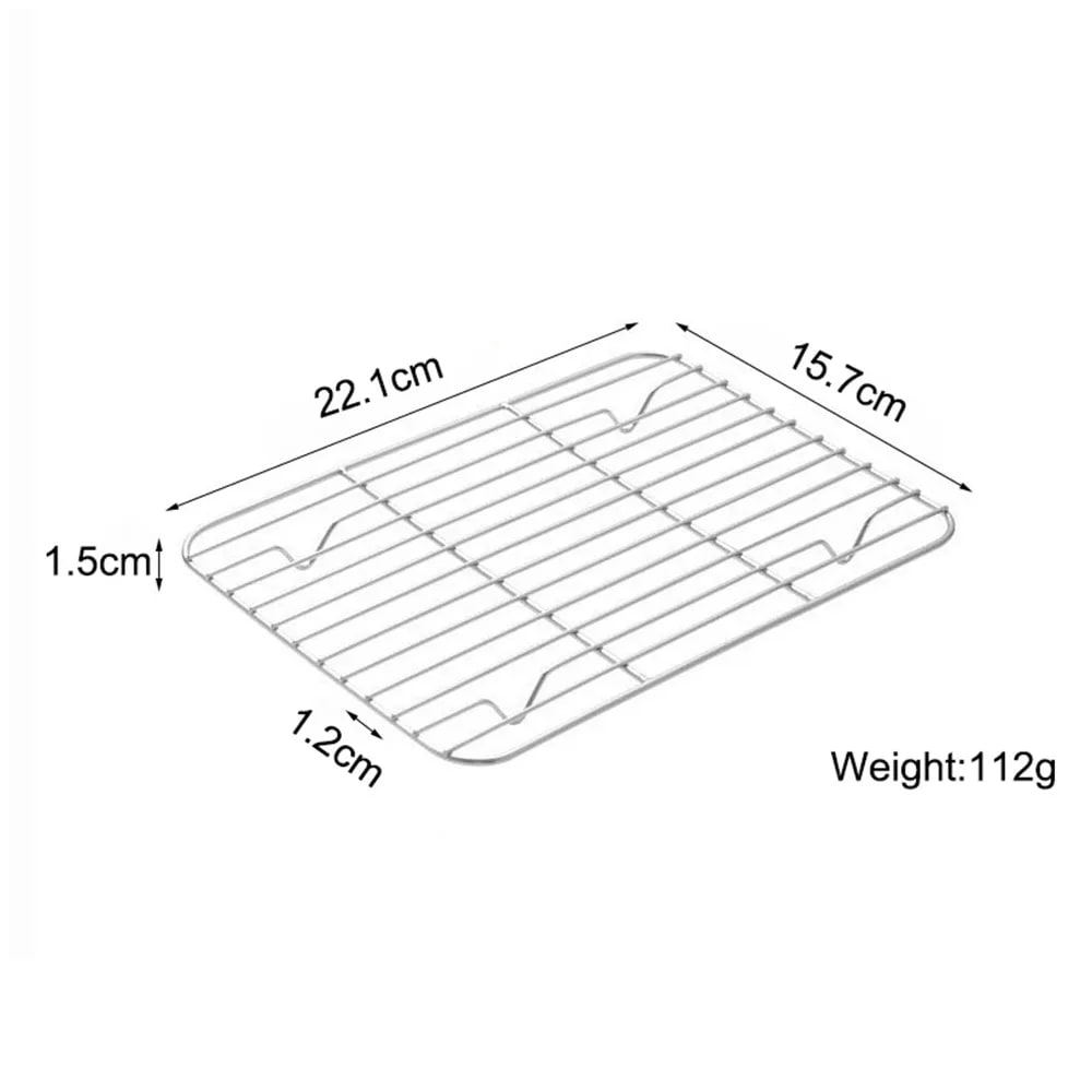 Stainless Steel Cooling Rack and Barbecue Rack, 9 Sizes, 1.5cm High - 22.1x15.7cm