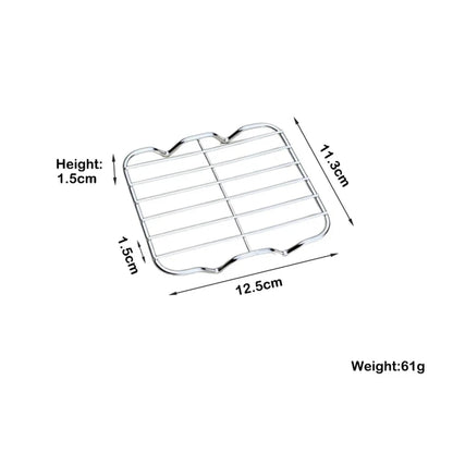 Stainless Steel Cooling Rack and Barbecue Rack, 9 Sizes, 1.5cm High - 12.5x11.3cm