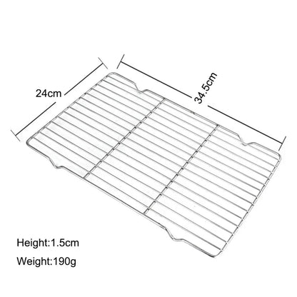 Stainless Steel Cooling Rack and Barbecue Rack, 9 Sizes, 1.5cm High - 34.5x24cm