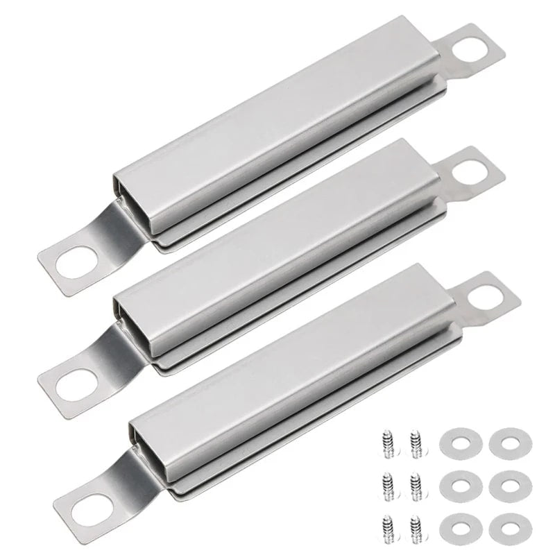 Stainless Steel Gas Grill Channel Burners, Foldable 12.5 to 22cm Replacement Set