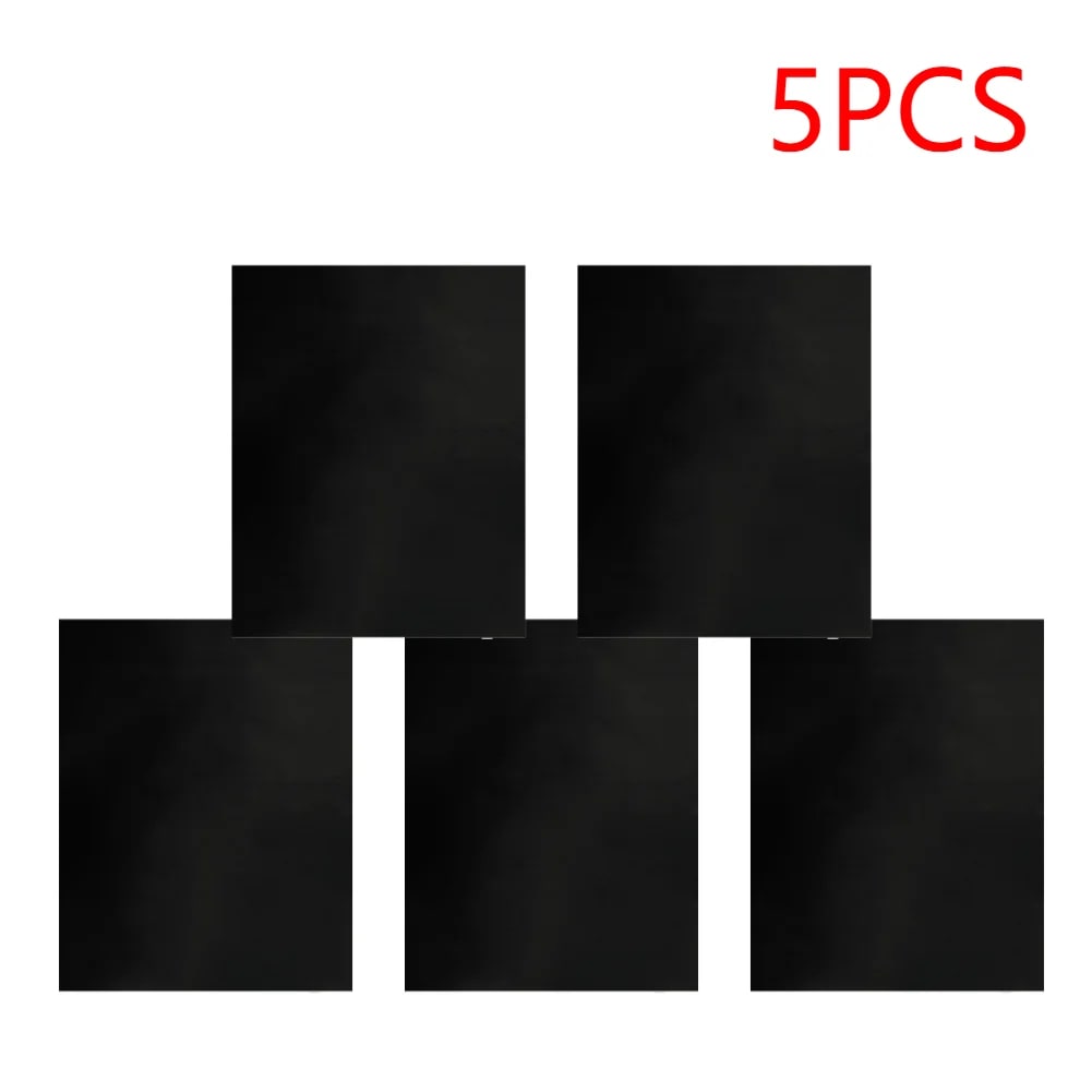 BBQ Grill Mat, Black Rubber Non-Stick Heat-Resistant Barbecue Sheet, 33 x 40cm or 40 x 50c - 5 pcs 33x40cm