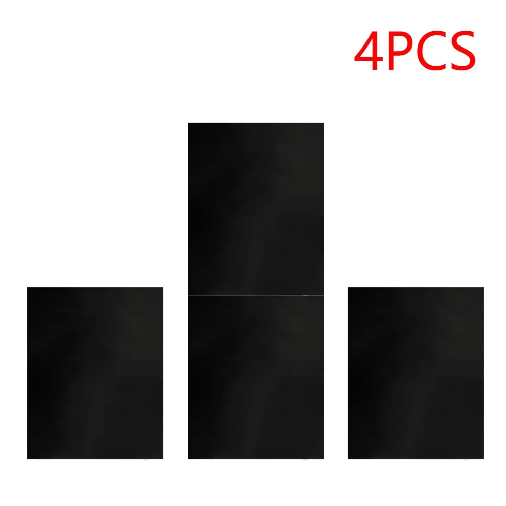 BBQ Grill Mat, Black Rubber Non-Stick Heat-Resistant Barbecue Sheet, 33 x 40cm or 40 x 50c - 4 pcs 33x40cm