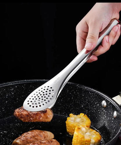 Stainless Steel BBQ Tongs with Perforated Ends, 18cm or 28cm