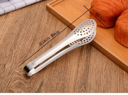 Stainless Steel BBQ Tongs with Perforated Ends, 18cm or 28cm - 18CMx3.5CM