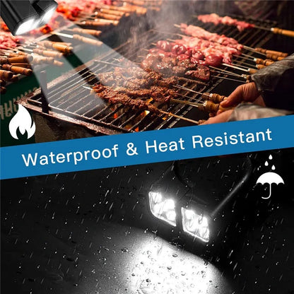 Portable LED BBQ Grill Light, 90° Adjustable, 10 LEDs, 100 lm, 2 Pack