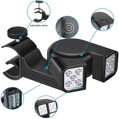 Portable LED BBQ Grill Light, 90° Adjustable, 10 LEDs, 100 lm, 2 Pack