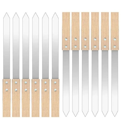 Kebab Maker with Flat Stainless Steel BBQ Skewers, 16 Inch, 2mm, 2/6/12 Piece Options - 12pcs-16x0.9inch