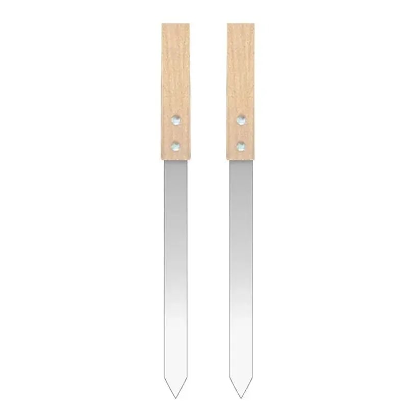 Kebab Maker with Flat Stainless Steel BBQ Skewers, 16 Inch, 2mm, 2/6/12 Piece Options - 2pcs-16x0.9inch