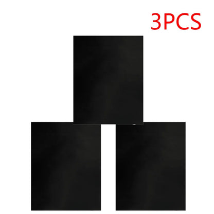 Non-Stick BBQ Grill Mat 40 x 50cm Glass Fiber Fabric, Black, Reusable - 3 PCS
