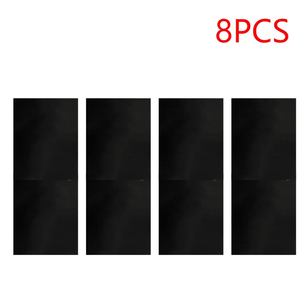 Non-Stick BBQ Grill Mat 40 x 50cm Glass Fiber Fabric, Black, Reusable - 8 PCS