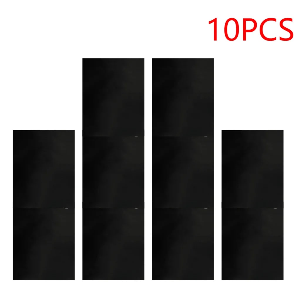 Non-Stick BBQ Grill Mat 40 x 50cm Glass Fiber Fabric, Black, Reusable - 10 PCS