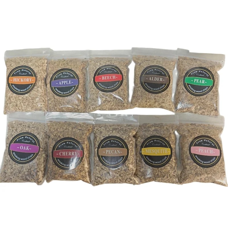 Wood Smoking Chips for Barbecue Meat Smoking, 50g Bags, Apple, Oak, Cherry & More