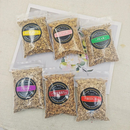 Wood Smoking Chips for Barbecue Meat Smoking, 50g Bags, Apple, Oak, Cherry & More