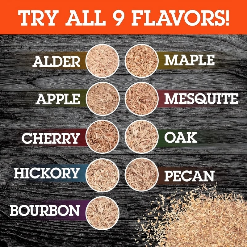 Wood Smoking Chips for Barbecue Meat Smoking, 50g Bags, Apple, Oak, Cherry & More