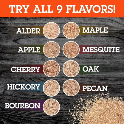 Wood Smoking Chips for Barbecue Meat Smoking, 50g Bags, Apple, Oak, Cherry & More