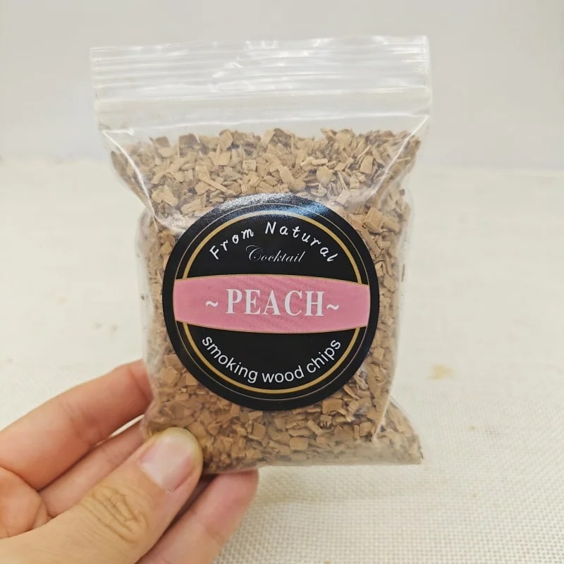 Wood Smoking Chips for Barbecue Meat Smoking, 50g Bags, Apple, Oak, Cherry & More - peach 1pcs