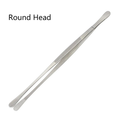 30cm Stainless Steel Barbecue Tongs with Round Head, Silver