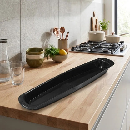 Replacement BBQ Drip Pan 12.3 Inch Black Plastic Grease Tray