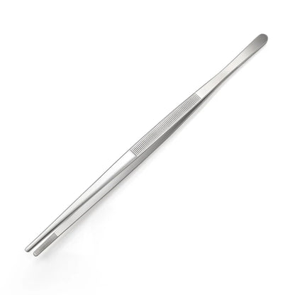 30cm Stainless Steel BBQ Tweezers Tongs with Serrated Tips, BBO+1 BQ3325 - 1pcs