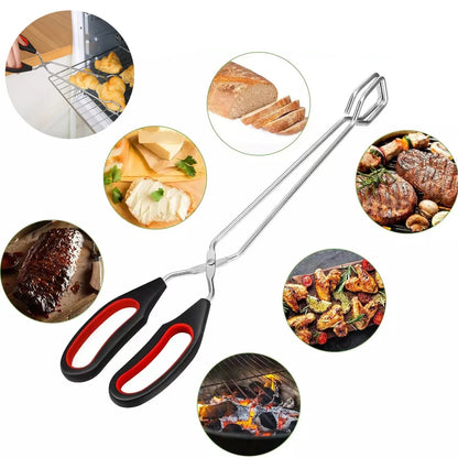 FSMHOME Barbecue Scissor Tongs with Long Handle, S, M or L