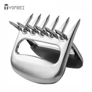 Stainless Steel Bear Claw Meat Shredder Forks, YOMEEI 2-Piece BBQ Set, 11 x 11.5cm