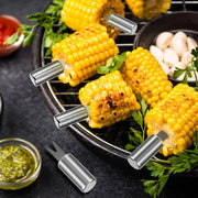 Metal Corn Holders, 10-Piece BBQ Fork Set, 62 x 18mm