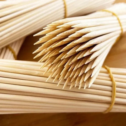 Bamboo BBQ Skewers, Natural Disposable Sticks, 15-30cm, 90-450 Pack