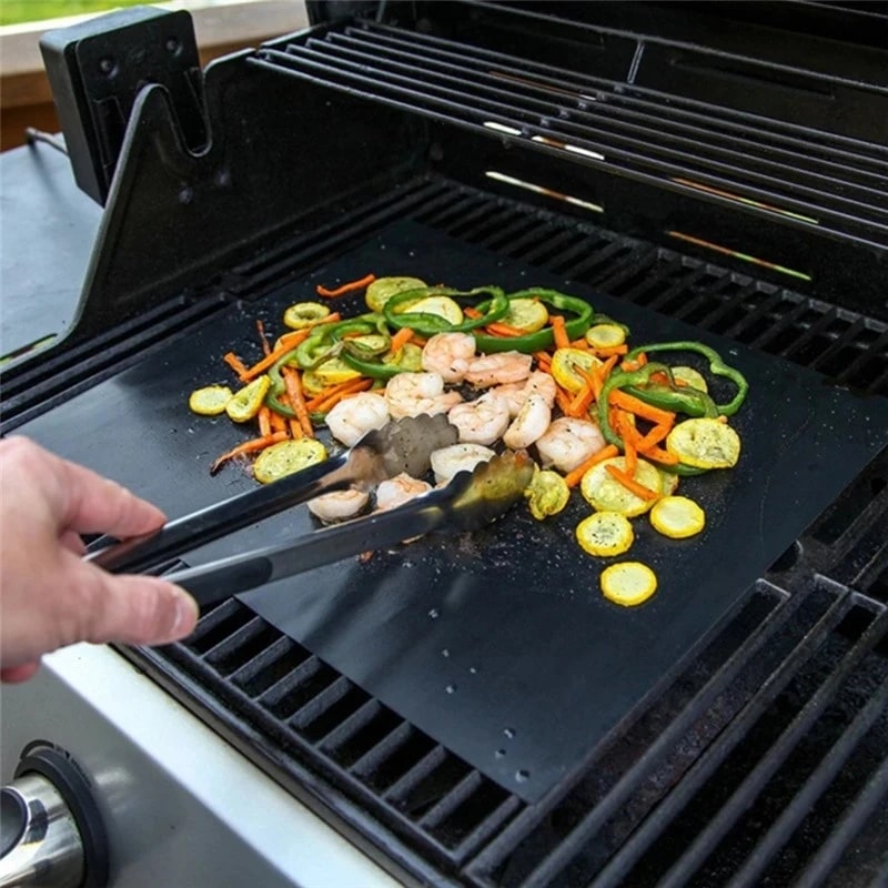 PTFE BBQ Grill Mat 40 x 33cm Reusable Non-Stick Barbecue Cooking Pad