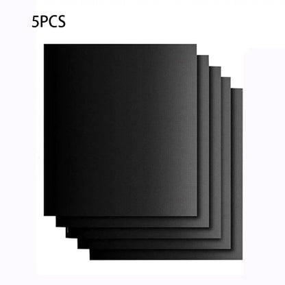 PTFE BBQ Grill Mat 40 x 33cm Reusable Non-Stick Barbecue Cooking Pad - 5pcs