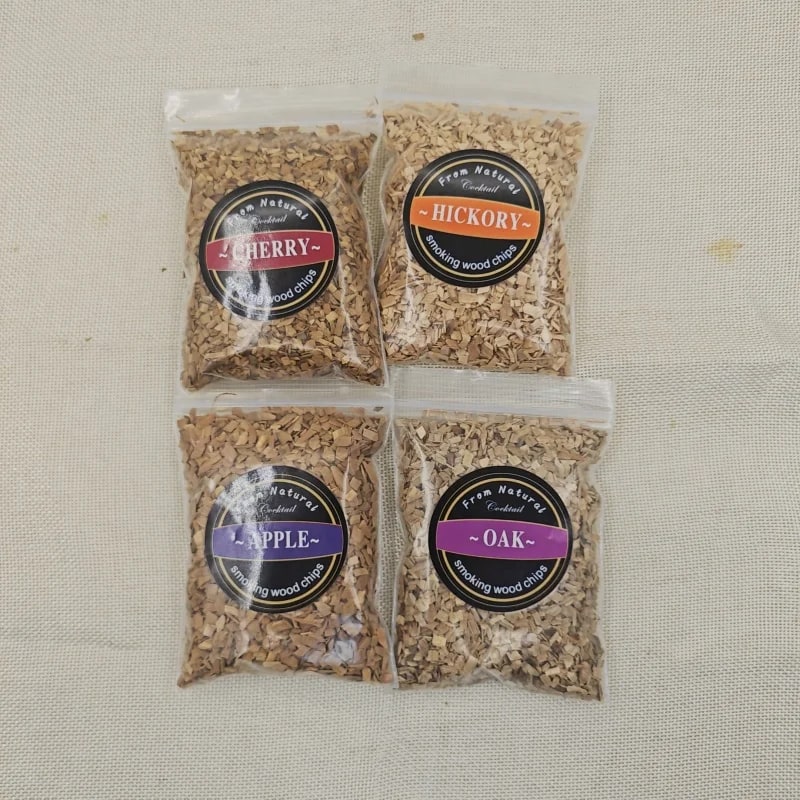 Natural Wood Smoking Chips for BBQ, Cocktails and Drinks, Mixed Packs - 4pcs mix