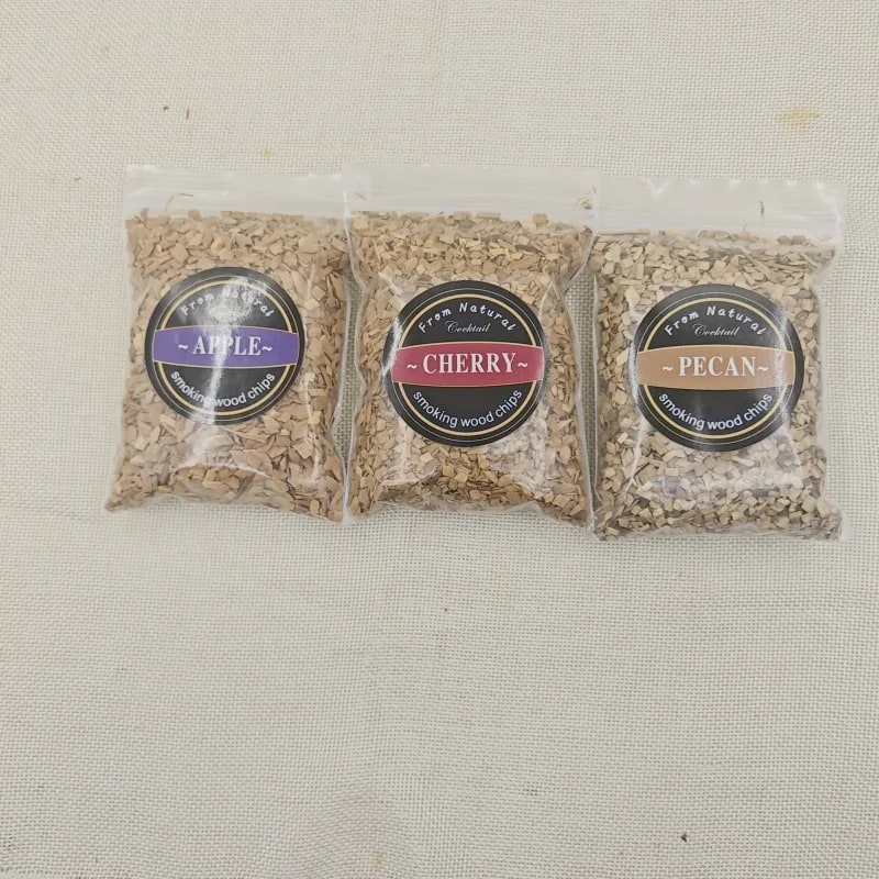Natural Wood Smoking Chips for BBQ, Cocktails and Drinks, Mixed Packs - 3pcs mix