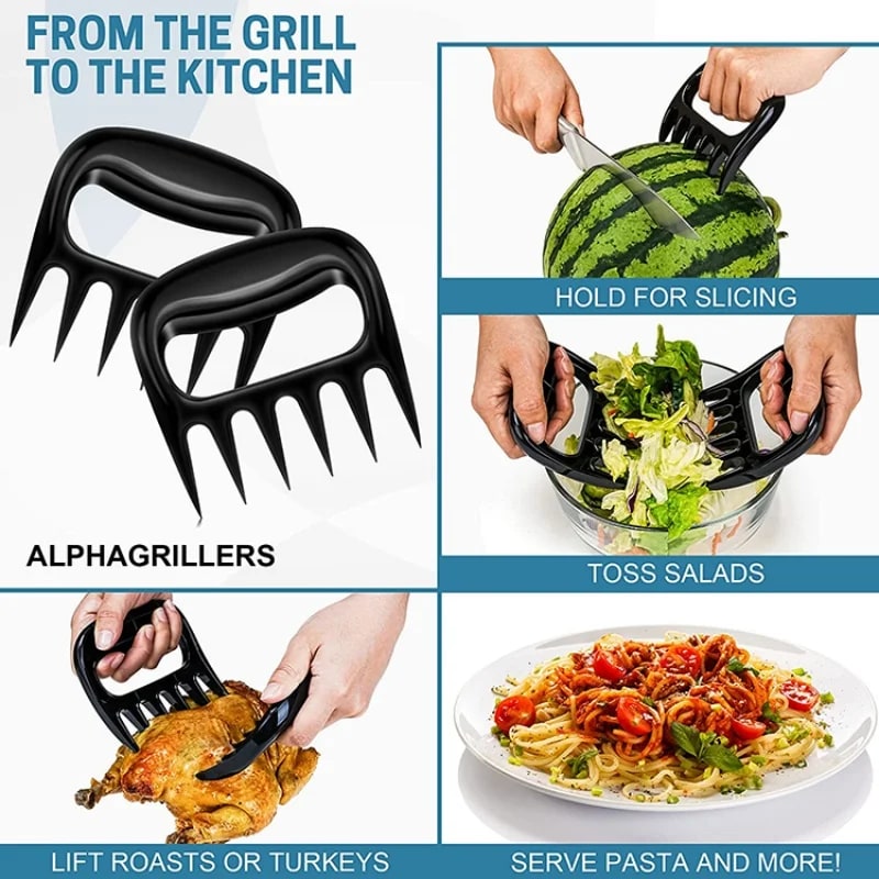 Meat Shredder Forks, Black PP Bear Claws for Pulled Pork and BBQ