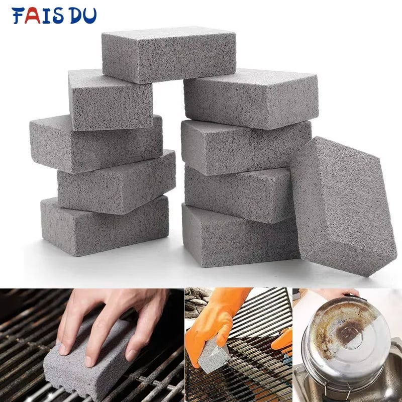 FAIS DU BBQ Grill Cleaning Brick, 10 x 7 x 4 cm, Flat-Top Grill Stone Block