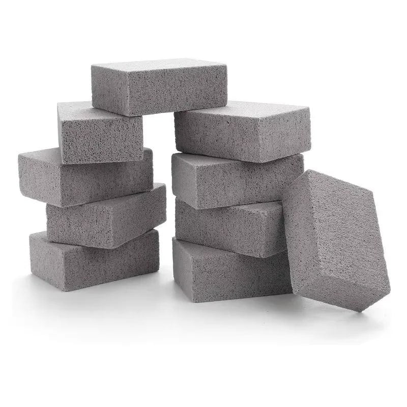 FAIS DU BBQ Grill Cleaning Brick, 10 x 7 x 4 cm, Flat-Top Grill Stone Block - 10pcs