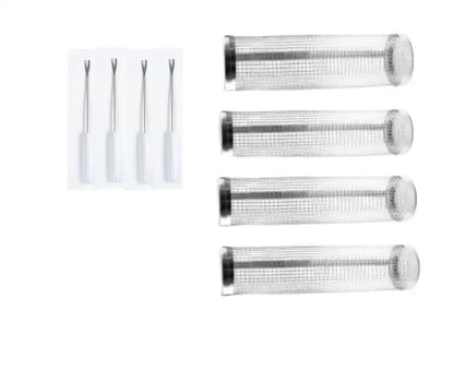 Rolling BBQ Grill Basket Set, Iron Mesh Cylindrical Basket, 20/30 x 9cm Options