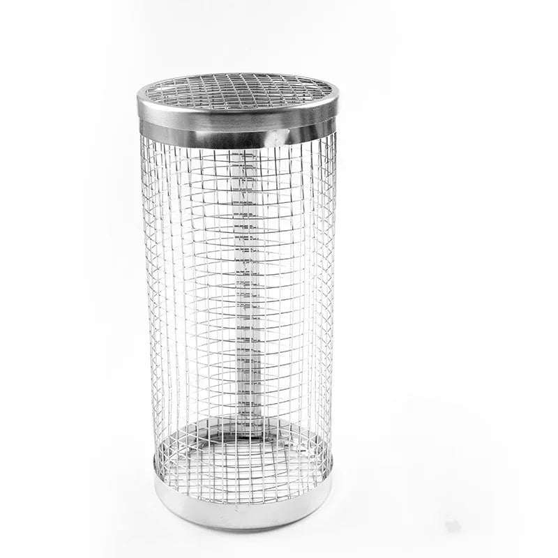 Rolling BBQ Grill Basket Set, Iron Mesh Cylindrical Basket, 20/30 x 9cm Options - A 20 9CM