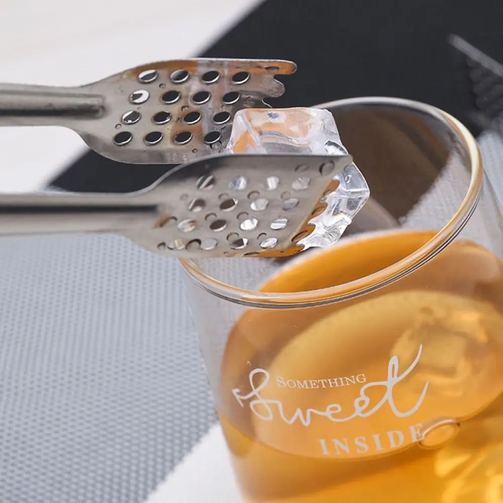 Stainless Steel BBQ Food Tongs with Perforated Serving Ends, S, M or L