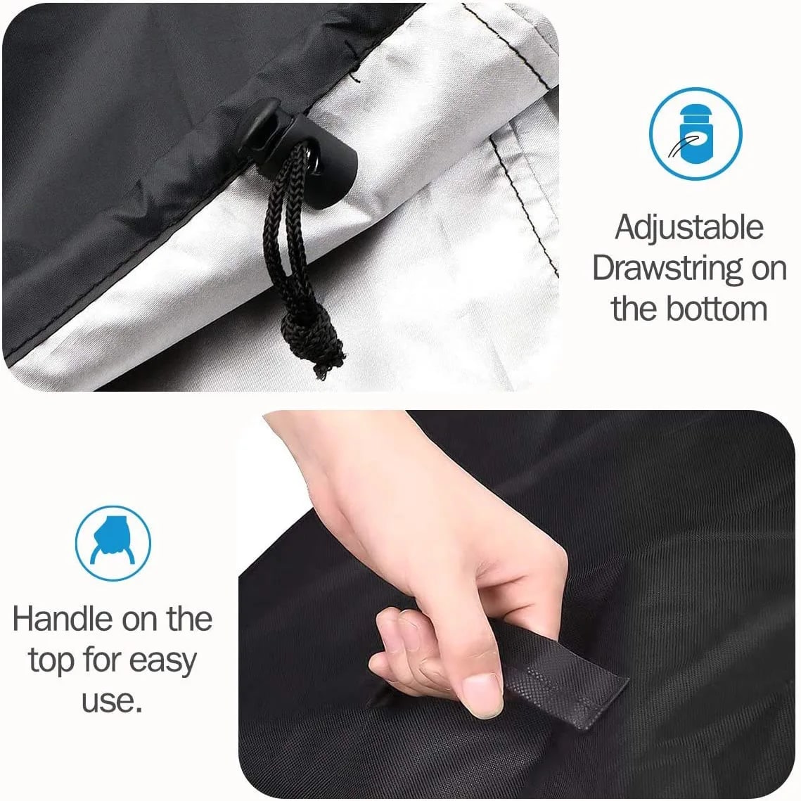 210D BBQ Cover with Handle, Waterproof UV-Resistant Grill Cover, 2 Sizes
