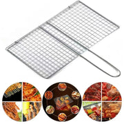 KANNERT BBQ Grilling Basket, Silver Electroplated Iron Mesh Clamp, 3 Size Options
