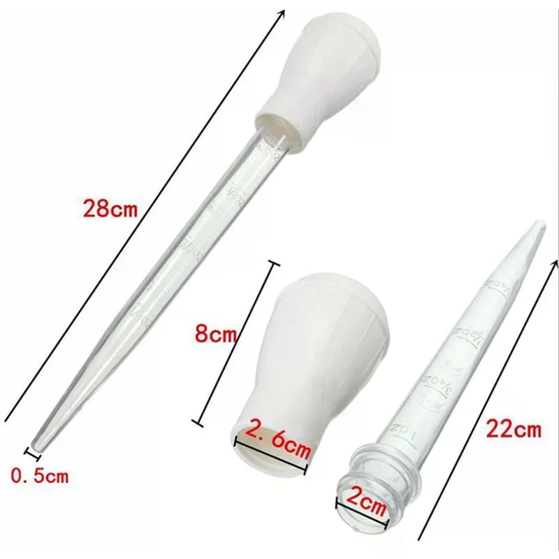 YOWEI Poultry Baster Syringe Pump 28cm 30ml Rubber & Plastic BBQ Tool
