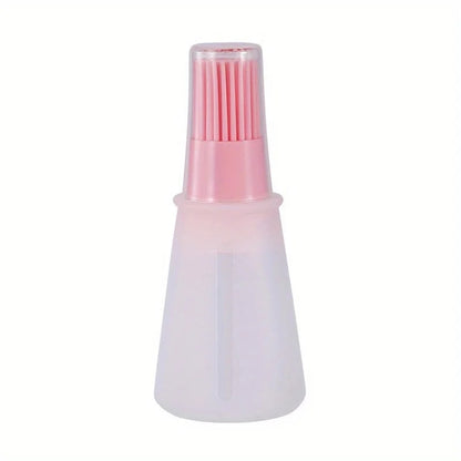 Rubber BBQ Oil Dispenser Basting Brush, 1 or 3 Piece, Blue, Pink or Green - Pink 1pc