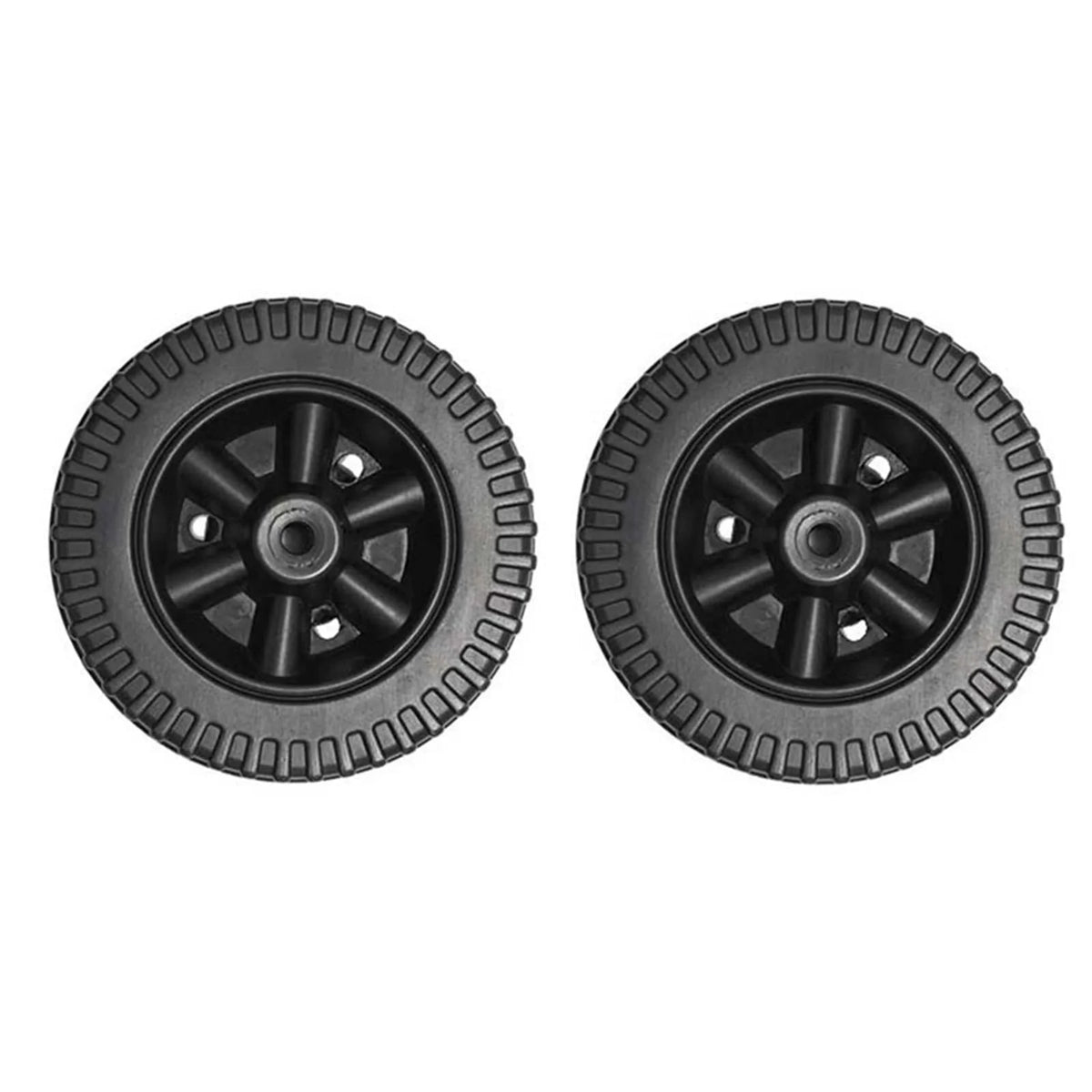 LEENKEA BBQ Grill Wheels, Plastic, 152mm, 8-10mm Hole, 2 Pack - Black