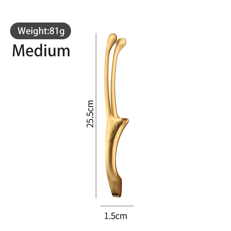 Stainless Steel BBQ Food Tongs, 4 Sizes, Silver or Gold - Golden Medium