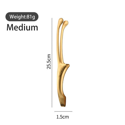 Stainless Steel BBQ Food Tongs, 4 Sizes, Silver or Gold - Golden Medium