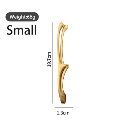 Stainless Steel BBQ Food Tongs, 4 Sizes, Silver or Gold - Golden Small
